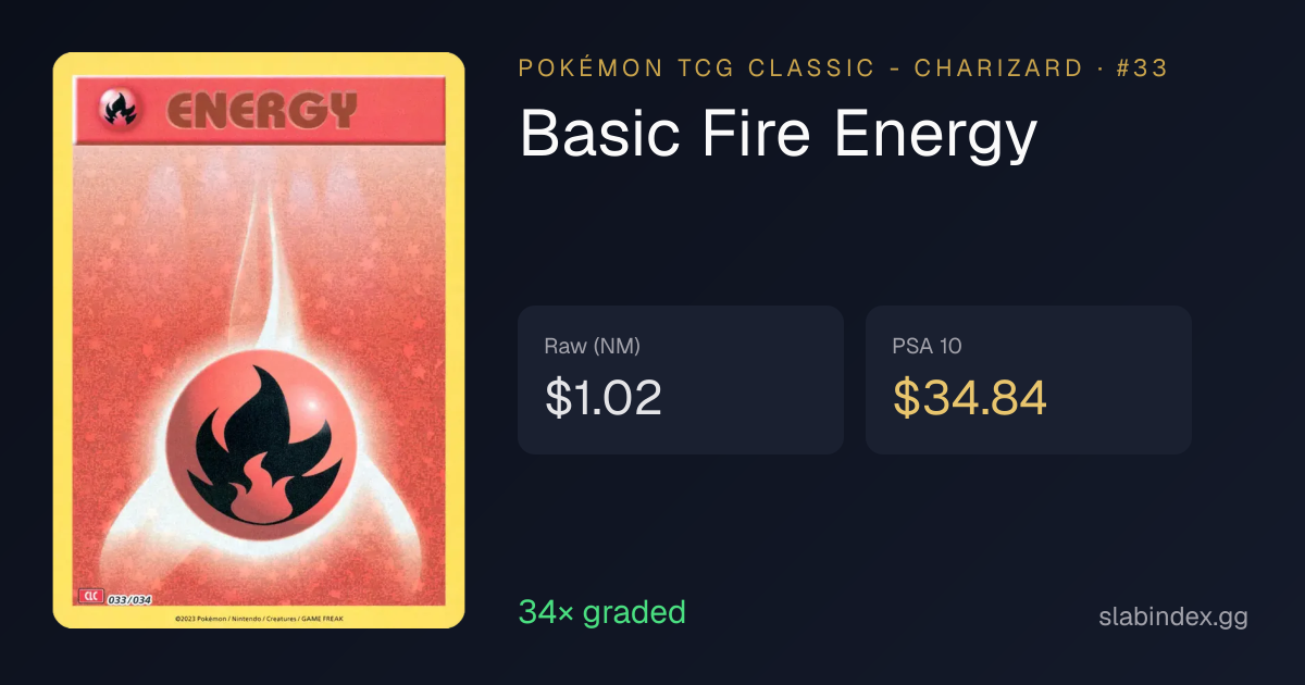 Basic Fire Energy (Pokémon TCG Classic - Charizard #33): price $1.03 ...
